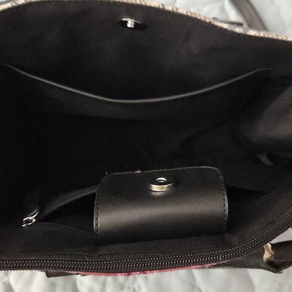 Nanette Lepore purse hand bag crossbody plaid pink - Picture 5 of 7